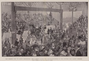 Wizyta Królowej w South Kensington, Jej Wysokość kładzie kamień węgielny pod budowę Muzeum Wiktorii i Alberta autorstwa William Hatherell