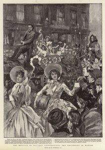 Wznowienie obchodów pierwszomajowych, procesja w Hoxton autorstwa William Hatherell