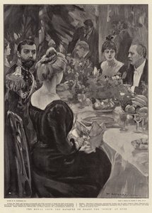 Królewska wycieczka, bankiet na pokładzie "Ophir" w Suezie autorstwa William Hatherell