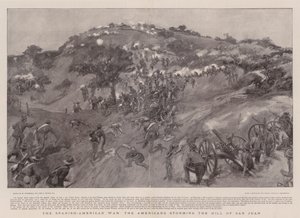 Wojna hiszpańsko-amerykańska Amerykanie szturmujący wzgórze San Juan autorstwa William Hatherell