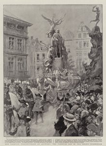 Vandyck Tercentenary w Antwerpii, samochód Vandyck w wielkiej procesji autorstwa William Hatherell