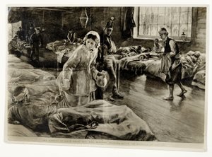 „Bohaterka Pięćdziesiąt lat temu: Panna Florence Nightingale w szpitalu w Szkocji”, wyd. w Grafice, 19 listopada 1904