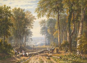 Drwale w Park Place, Henley, nad Tamizą, ca. 1826. autorstwa William Havell