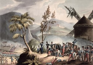 Bitwa pod Roleia, 17 sierpnia 1808, grawerowana przez Thomasa Sutherlanda (bc.1785) (akwatinta) autorstwa William Heath