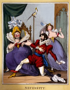 Konieczność, ok. 1818 (rycina ręcznie kolorowana) autorstwa William Heath