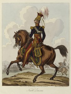 Dziewiąty Huzar, 1820 (kolorowa akwatinta) autorstwa William Heath