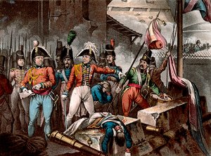 Książę Wellington podczas zdobywania Ciudad Rodrigo, Hiszpania, Wojna na Półwyspie, 1812/1818. autorstwa William Heath
