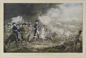„Do narodu brytyjskiego”, Książę Wellington i najwybitniejsi oficerowie w bitwie pod Waterloo, 18 czerwca 1815, akwatinta W.T. Fry i T. Sutherland, wyd. J. Jenkins, Londyn, 18 autorstwa William Heath