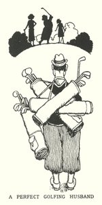 Idealny mąż grający w golfa (lito) autorstwa William Heath Robinson