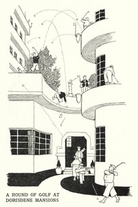 Runda golfa w Dorisdene Mansions (lito) autorstwa William Heath Robinson