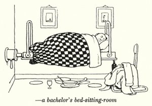 Kawalerska sypialnia (lito) autorstwa William Heath Robinson