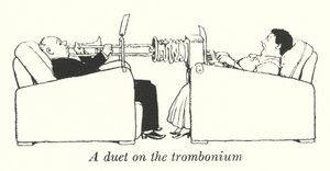 Duet na puzonie (lit) autorstwa William Heath Robinson