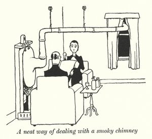 Zgrabny sposób radzenia sobie z zadymionym kominem (lito) autorstwa William Heath Robinson