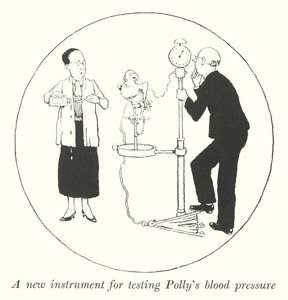 Nowy przyrząd do badania ciśnienia krwi Polly (lito) autorstwa William Heath Robinson