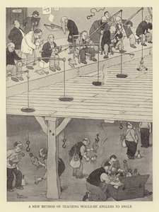 Nowa metoda nauki wędkarstwa dla niedoszłych wędkarzy autorstwa William Heath Robinson