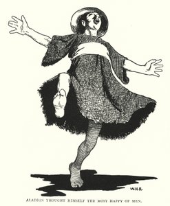 Aladyn uważał się za najszczęśliwszego z ludzi (grafika) autorstwa William Heath Robinson