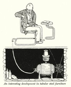 Ciekawy rozwój mebli z rurek stalowych (lito) autorstwa William Heath Robinson