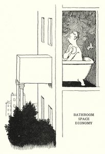 Ekonomiczna przestrzeń łazienkowa (lito) autorstwa William Heath Robinson