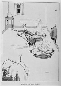 Praktyka regat w sypialni, ilustracja z „Wynalazków” autorstwa William Heath Robinson