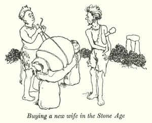 Kupowanie nowej żony w epoce kamienia (lito) autorstwa William Heath Robinson