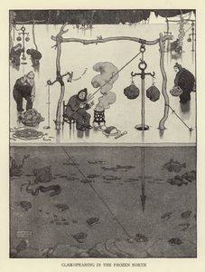 Przebijanie małży na mroźnej północy autorstwa William Heath Robinson