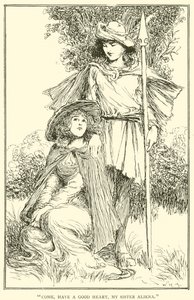 Chodź, miej dobre serce, moja siostro Aliena autorstwa William Heath Robinson