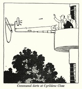 Rzutki komunalne w Cyrildene Close (lito) autorstwa William Heath Robinson