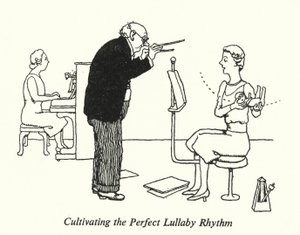 Kultywowanie idealnego rytmu kołysanki (litografia) autorstwa William Heath Robinson