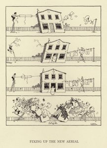Naprawianie nowej anteny autorstwa William Heath Robinson