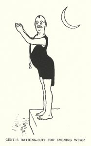 Męski strój kąpielowy na wieczór (lito) autorstwa William Heath Robinson