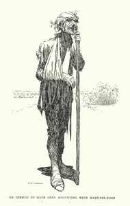 Wydawało się, że walczył z psami mastiffa (lito) autorstwa William Heath Robinson