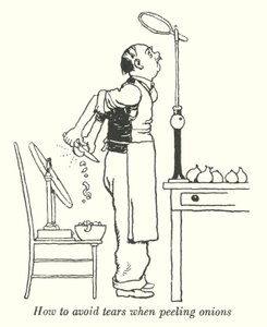 Jak uniknąć łez podczas obierania cebuli (lito) autorstwa William Heath Robinson