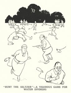 „Hunt the Seltzer”, energiczna gra dla wróżbitów wody (lito) autorstwa William Heath Robinson
