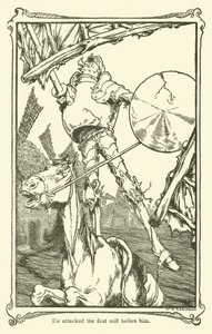 Ilustracja do Don Kichota (lito) autorstwa William Heath Robinson