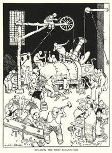 Ilustracja do Ribaldry na kolei autorstwa W Heatha Robinsona (lito) autorstwa William Heath Robinson