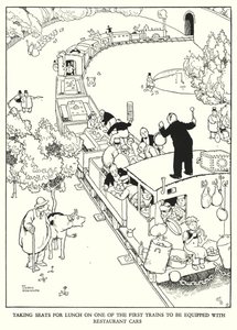 Ilustracja do Ribaldry na kolei autorstwa W Heatha Robinsona (lito) autorstwa William Heath Robinson