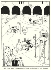 Ilustracja do Ribaldry na kolei autorstwa W Heatha Robinsona (lito) autorstwa William Heath Robinson