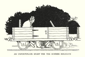 Ilustracja do Ribaldry na kolei autorstwa W Heatha Robinsona (lito) autorstwa William Heath Robinson