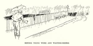 Ilustracja do Ribaldry na kolei autorstwa W Heatha Robinsona (lito) autorstwa William Heath Robinson