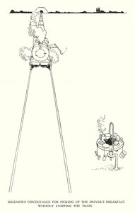 Ilustracja do Ribaldry na kolei autorstwa W Heatha Robinsona (lito) autorstwa William Heath Robinson