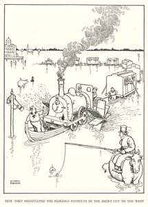 Ilustracja do Ribaldry na kolei autorstwa W Heatha Robinsona (lito) autorstwa William Heath Robinson