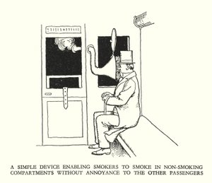 Ilustracja do Ribaldry na kolei autorstwa W. Heatha Robinsona (lito) autorstwa William Heath Robinson