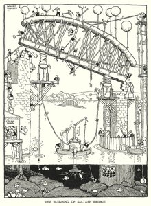 Ilustracja do Ribaldry na kolei autorstwa W. Heatha Robinsona (lito) autorstwa William Heath Robinson