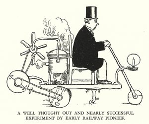 Ilustracja do Ribaldry na kolei autorstwa W. Heatha Robinsona (lito) autorstwa William Heath Robinson