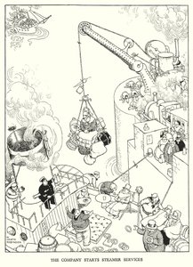 Ilustracja do Ribaldry na kolei autorstwa W. Heatha Robinsona (lito) autorstwa William Heath Robinson