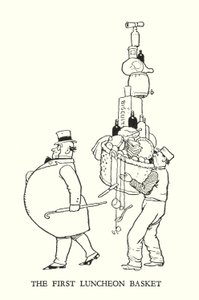 Ilustracja do Ribaldry na kolei autorstwa W. Heatha Robinsona (lito) autorstwa William Heath Robinson