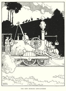 Ilustracja do Ribaldry na kolei autorstwa W. Heatha Robinsona (lito) autorstwa William Heath Robinson