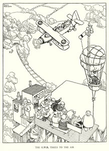Ilustracja do Ribaldry na kolei autorstwa W. Heatha Robinsona (lito) autorstwa William Heath Robinson