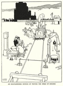 Ilustracja do Ribaldry na kolei autorstwa W. Heatha Robinsona (lito) autorstwa William Heath Robinson