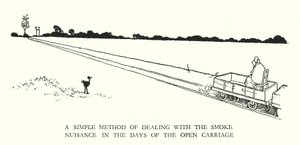 Ilustracja do Ribaldry na kolei autorstwa W. Heatha Robinsona (lito) autorstwa William Heath Robinson